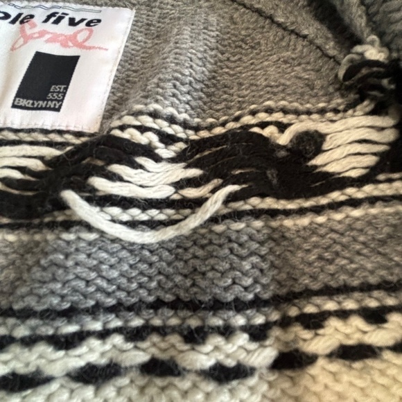 Triple Five Soul full zip Cowichan style sweater wool blend size small - Picture 8 of 12